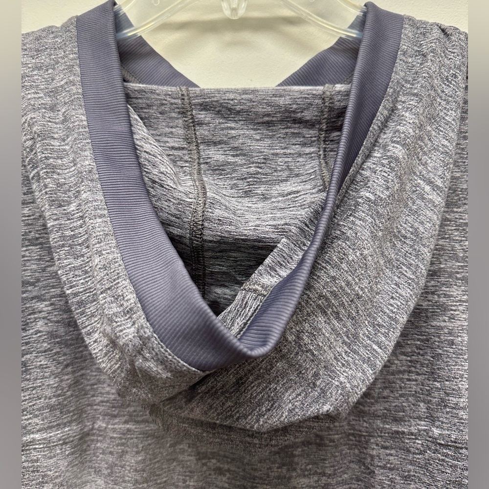 MONDETTA PERFORMANCE + LUXURY XL Lavender Gray Space Dye Hooded PulloverShirt - Picture 8 of 9